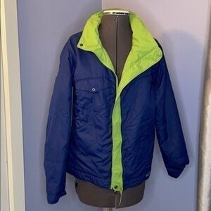 Columbia Jacket Medium Green Blue reversible Columbia jacket
